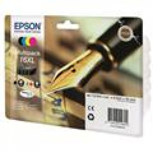 EPSON 16XL Original Tintenpatronenset 1 x  ca. 500 S. black + je 1 x ca. 450 S. cyan, magenta, yellow für EPSON Workforce WF-2010 WF-2510 WF-2520 WF-2530 WF-2540